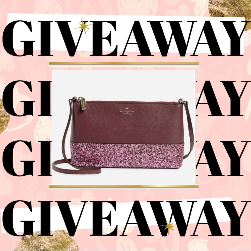 🎉 𝐆𝐢𝐯𝐞𝐚𝐰𝐚𝐲 Alert! 🎉 Kate Spade Flash Glitter Crossbody in Cherrywood